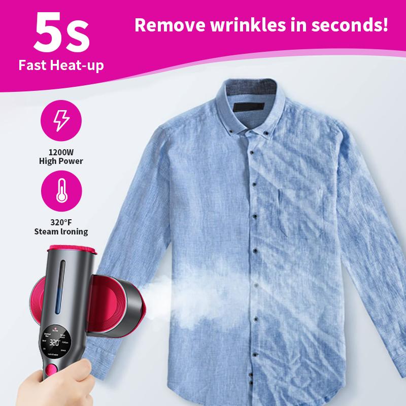 Dr.Flash Garment Steamer for Clothes, Portable Travel Clothing Steamer Iron, 7 Mode with LCD Display, 5S Fast Heating, 90° Swivel Handle, New Year Gift